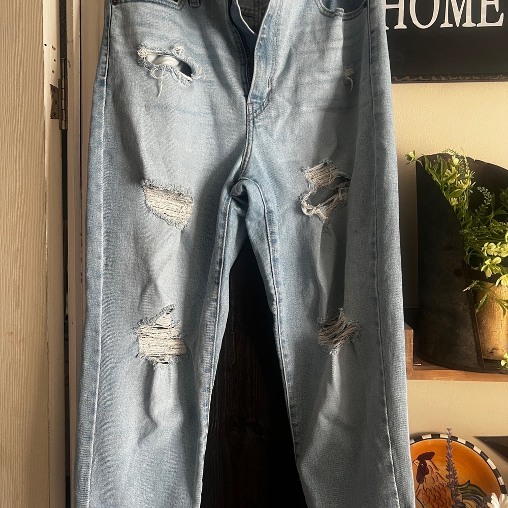 Levi's Light Blue High Rise Ripped Jeans